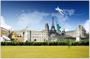 世界各國地區與地球飛機模板免費下載 psd格式 3500像素 編號13286205 千圖網